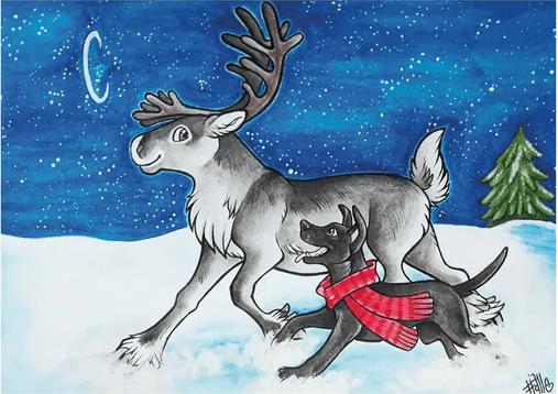 Hankijuoksu joulukortti